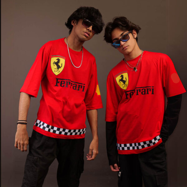 FERRARI🏎🏁 F1 RACING DROP SHOULDER🔥 200 GSM UNISEX